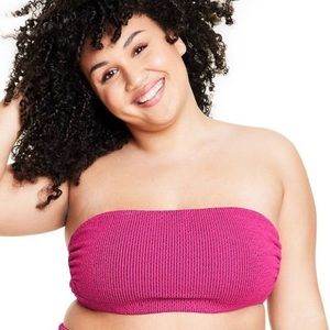 Bikini top ONLY Tabitha Brown x Target pink raspberry convertible straps NWT